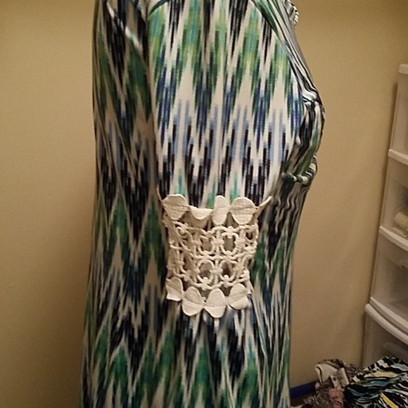 Special occasion shades of teal womens dress - Picture 3 of 4